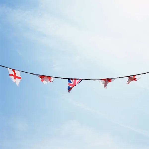 Cuerda Con Bandera Británica —  Fotos de Stock