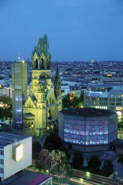Gedächtniskirche Und Europazentrum Berlin Deutschland — Stockfoto