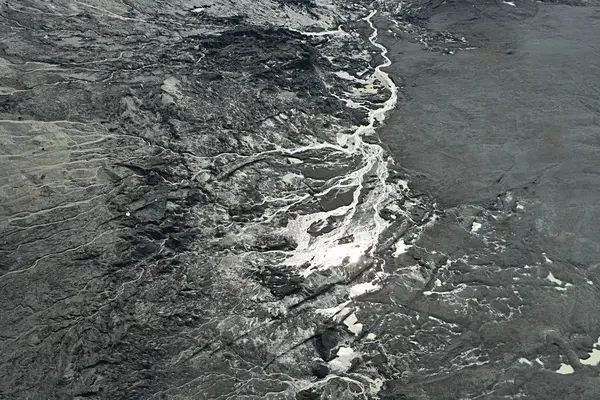 Islandia Rozgałęzienie Lodowca Koryto Rzeki — Zdjęcie stockowe