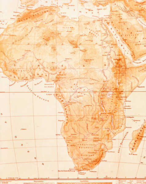 Map of Africa in orange color