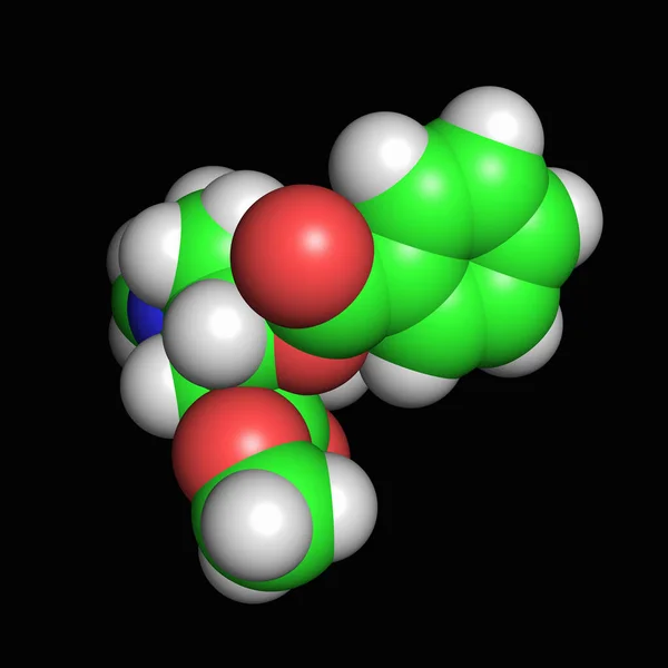 Cocaine Molecule Black Background — Stock Photo, Image