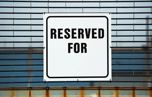 Reserved for sign, close up