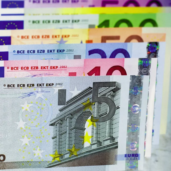 Eurobankovky Zavřít — Stock fotografie