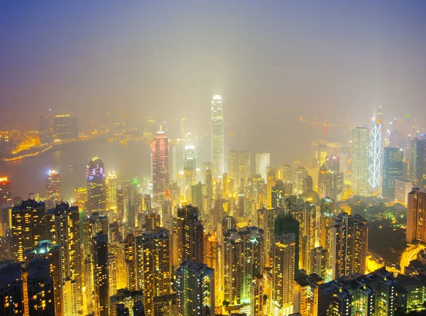 Skyscrapers Hong Kong Night China — 스톡 사진