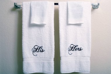 His and hers matching towels clipart