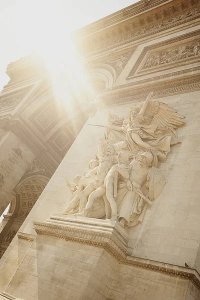 Arc Triomphe Sonnenlicht Paris Frankreich — Stockfoto