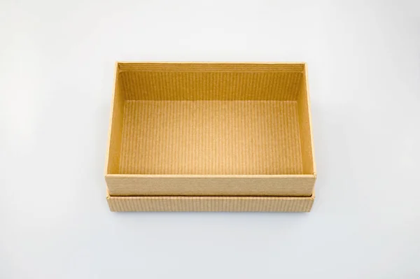 Empty Cardboard Box Isolated White Background — Stock Photo, Image