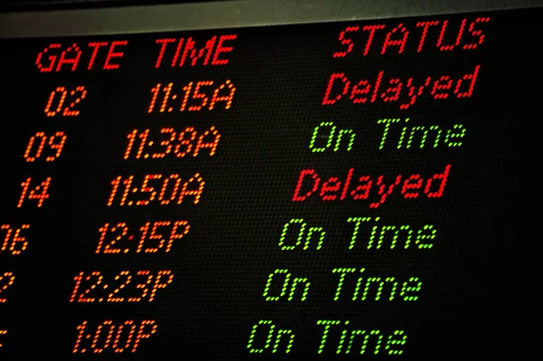 Arrival Departure Board Close — Stock Photo, Image