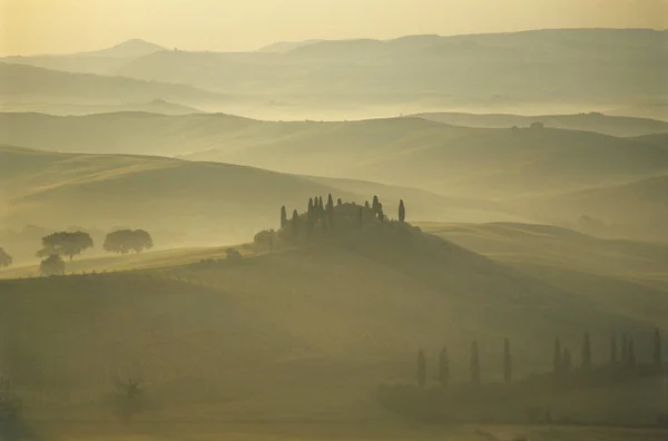 San Quirico Tusthe Bovenaanzicht — Stockfoto