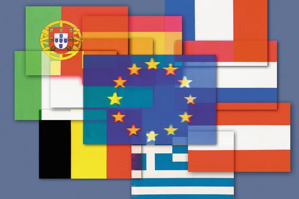 Avrupa Birliği Mavi Arkaplanda Izole Edildi — Stok fotoğraf