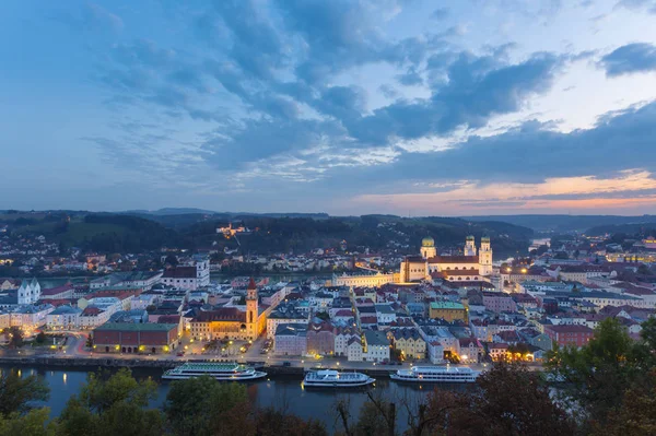 Flygfoto Över Staden Passau Bayern Tyskland — Stockfoto