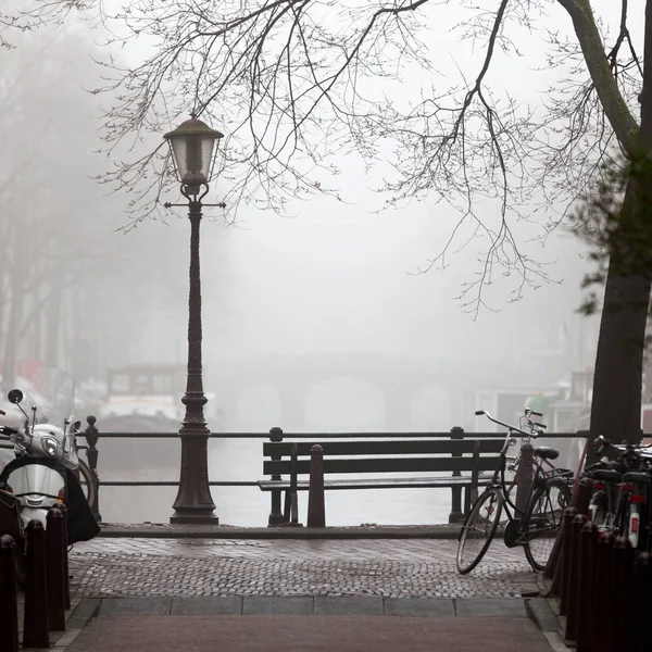 Nebel Amsterdam Niederlande — Stockfoto