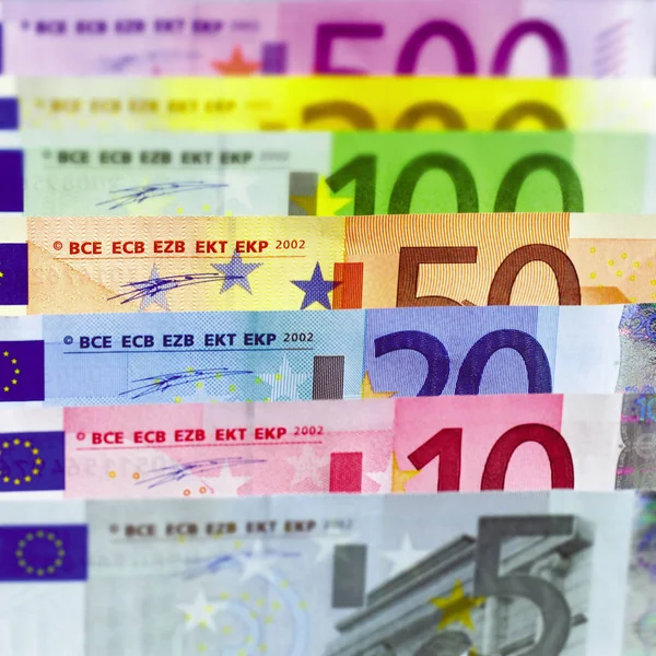 Billetes Euros Primeros Planos — Foto de Stock