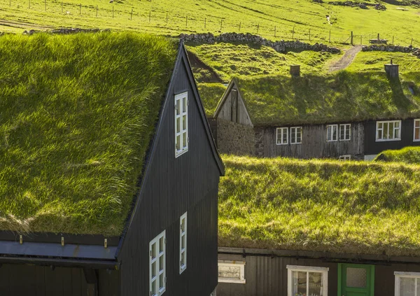 Casas Mykines Ilhas Faroé Dinamarca — Fotografia de Stock
