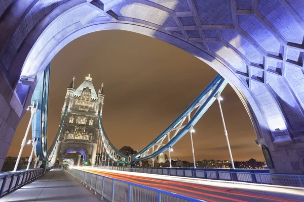 Тауэрский Мост Ночью Лондон Великобритания — стоковое фото