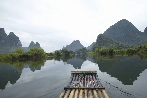 Bamboo Rafting Yangshuo China — 스톡 사진