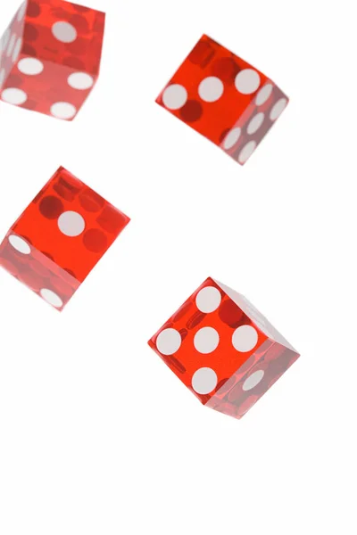 Four Dice White Background — 스톡 사진