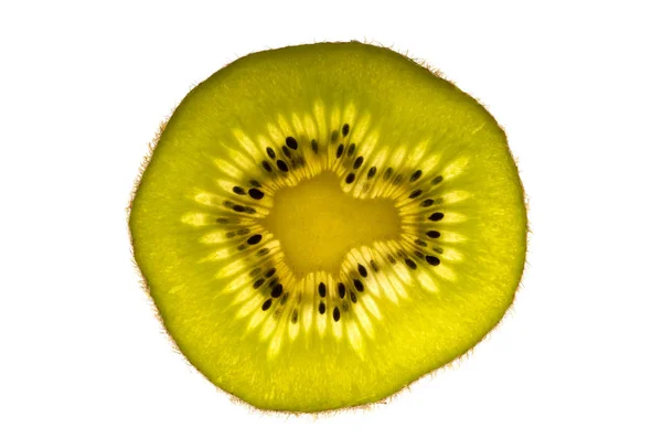 Scheibe Kiwi Auf Weißem Hintergrund — Stockfoto