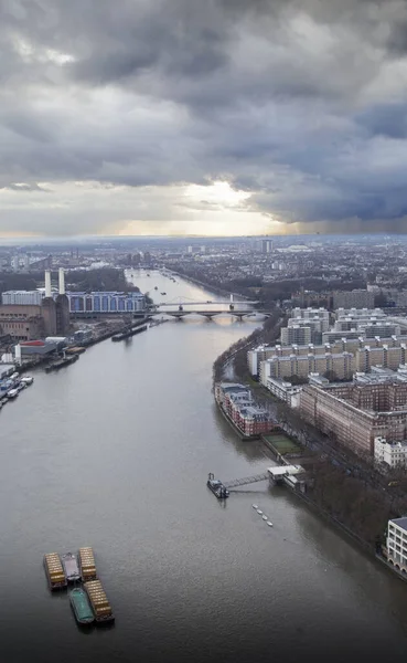 Aerial View Thames Battersea Power Station London — Stock Photo, Image