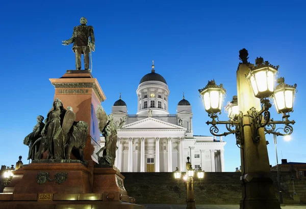 Catedral Helsinki Por Noche —  Fotos de Stock