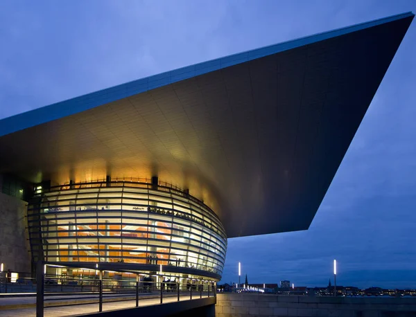 Operaház Éjjel Koppenhága Dánia — Stock Fotó