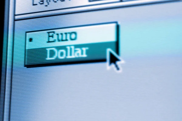Click on euro on screen