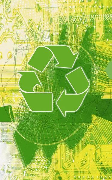 Informationen Recycling Grünes Schild — Stockfoto