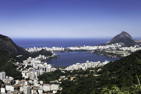 Erhöhter Blick Auf Küste Und Ipanema Rio Janeiro Brasilien — Stockfoto