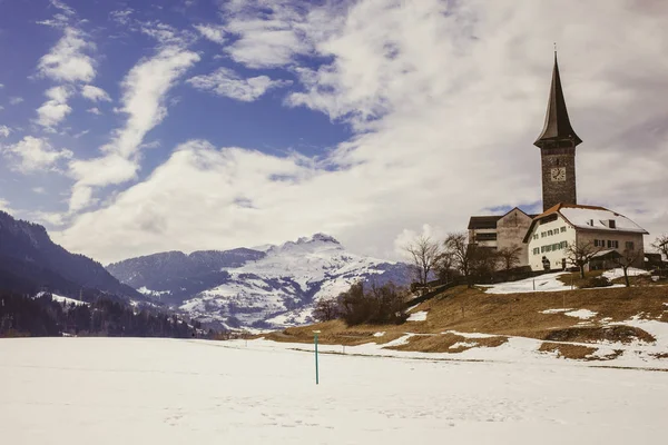 Church Saint Maria Sagogn Swiss Alps Switzerland — Stockfoto