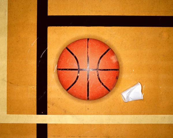 Basketball Auf Dem Platz Selektiver Fokus — Stockfoto