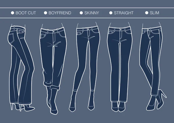 Jeans für Frauen passt — Stockvektor