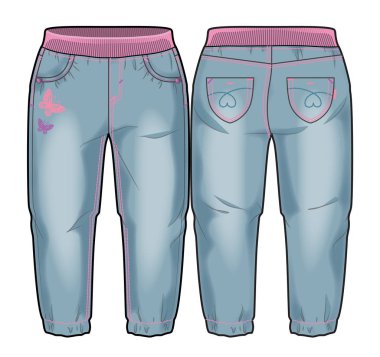 Front and back sides of pants clipart
