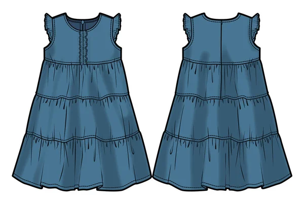 Yazlık elbise renkli teknoloji kroki — Stok Vektör