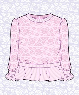 Güllü pembe bluz