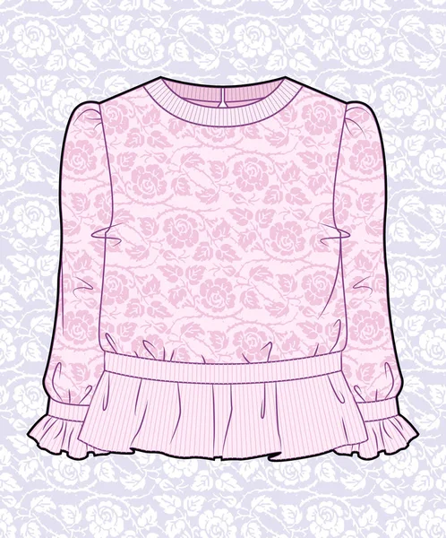Розовая блузка с розами — стоковый вектор