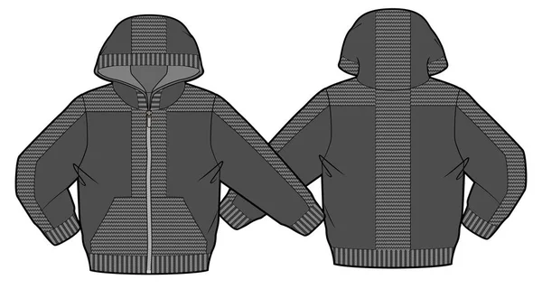 Zip kapatılması ve cepler ile kapüşonlu ceket — Stok fotoğraf