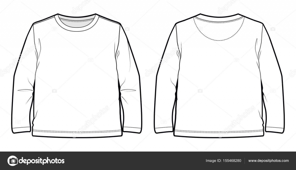 White long-sleeved T-shirt Stock Vector Image by ©Rabotnichek #155468280