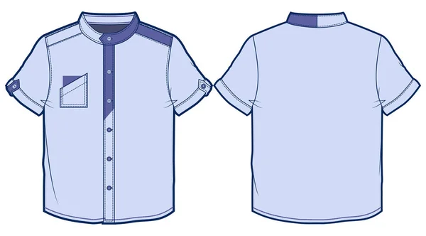 Camisa de verão azul claro com mangas curtas —  Vetores de Stock