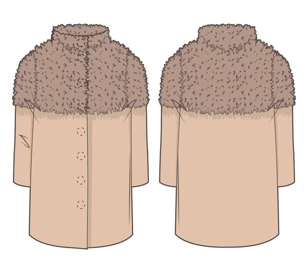 Beige stylish coat — Stock Vector