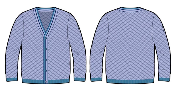 Cardigan tricoté bleu — Image vectorielle