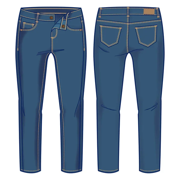 Pantalon en denim bleu — Image vectorielle
