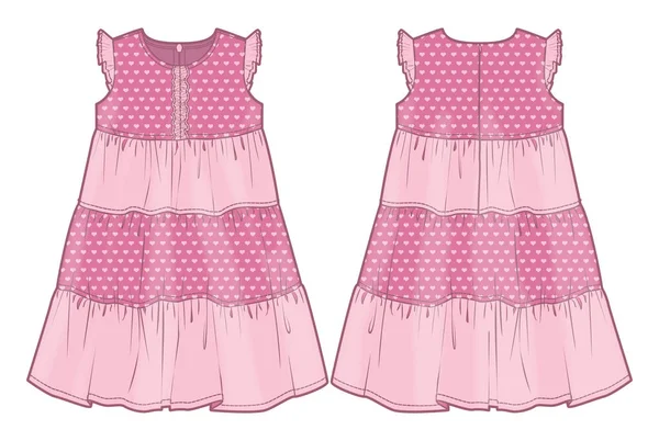 Vestido de verão rosa —  Vetores de Stock