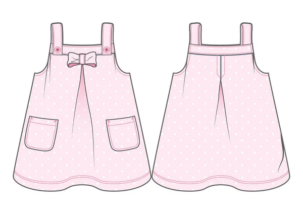 Vestido rosa com padrão de bolinhas —  Vetores de Stock
