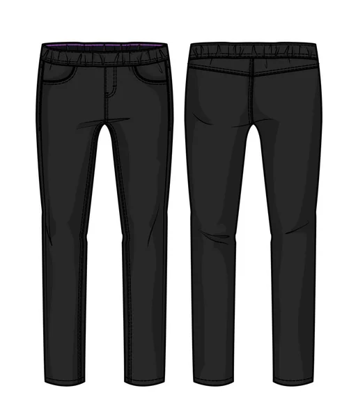 Pantalones vaqueros negros — Vector de stock