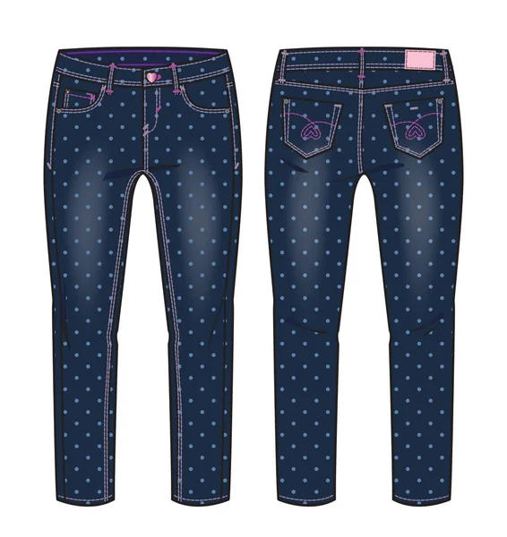 Calça jeans com toda a impressão de bolinhas —  Vetores de Stock