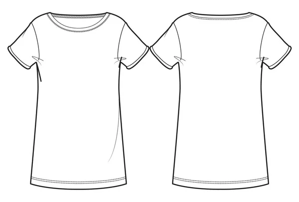Bílé Dámské tričko — Stockový vektor
