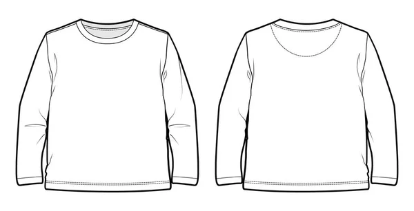 Camiseta blanca de manga larga — Vector de stock