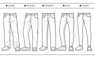 Erkek denim uyuyor (gevşek, rahat, düz, ince, zayıf)