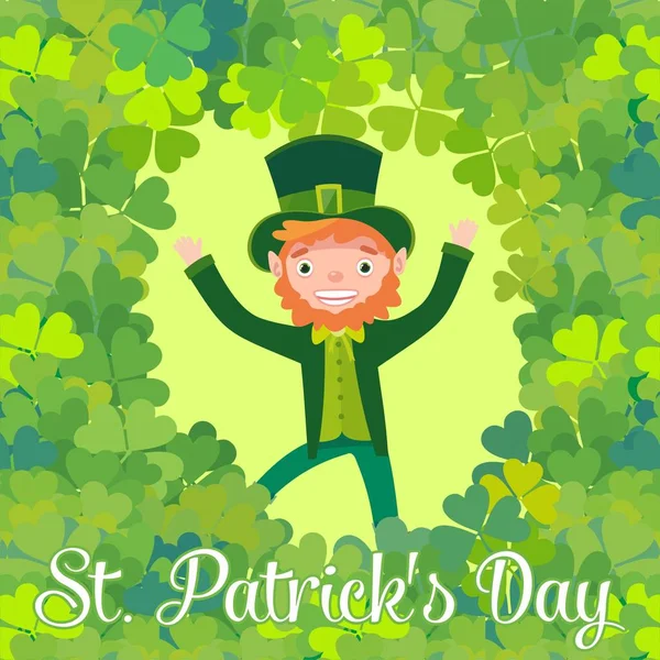 Saint Patrick's Day. Leprechaun. Template. — Stock Vector