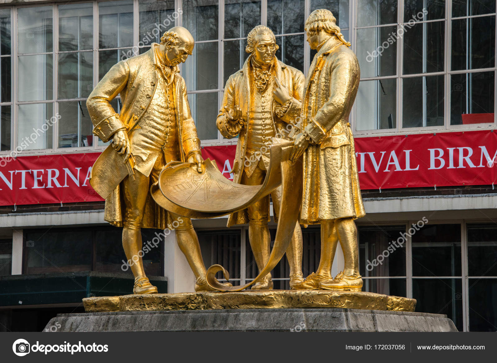 Gilded Bronze Statue Of Matthew Boulton, James Watt And William Stock Photo  By ©Ap-Images 172037056
